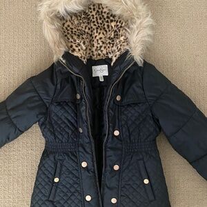 Girls Jessica Simpson puffer jacket with fur hood